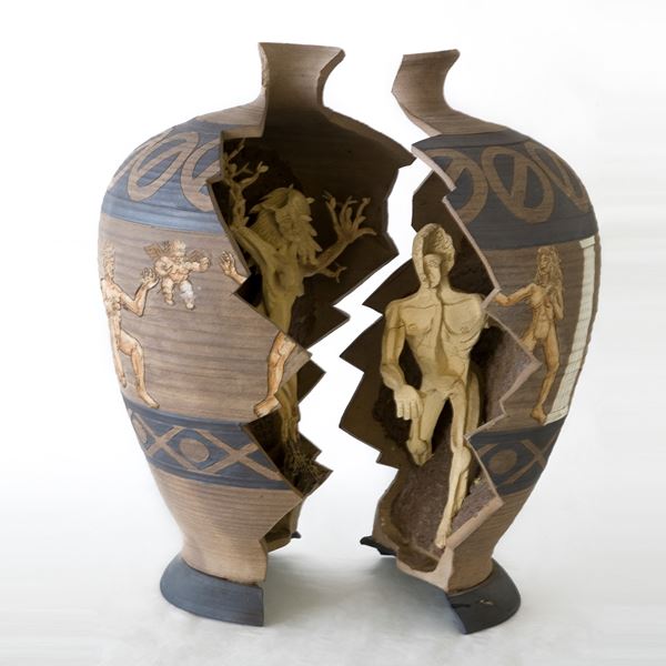 Gary Wayne Benna : Apollo e Dafne  (1994)  - Creta impasti liquidi argilla - Auction PrimeDiCopertina Ceramiche - Casa d'aste La Rosa