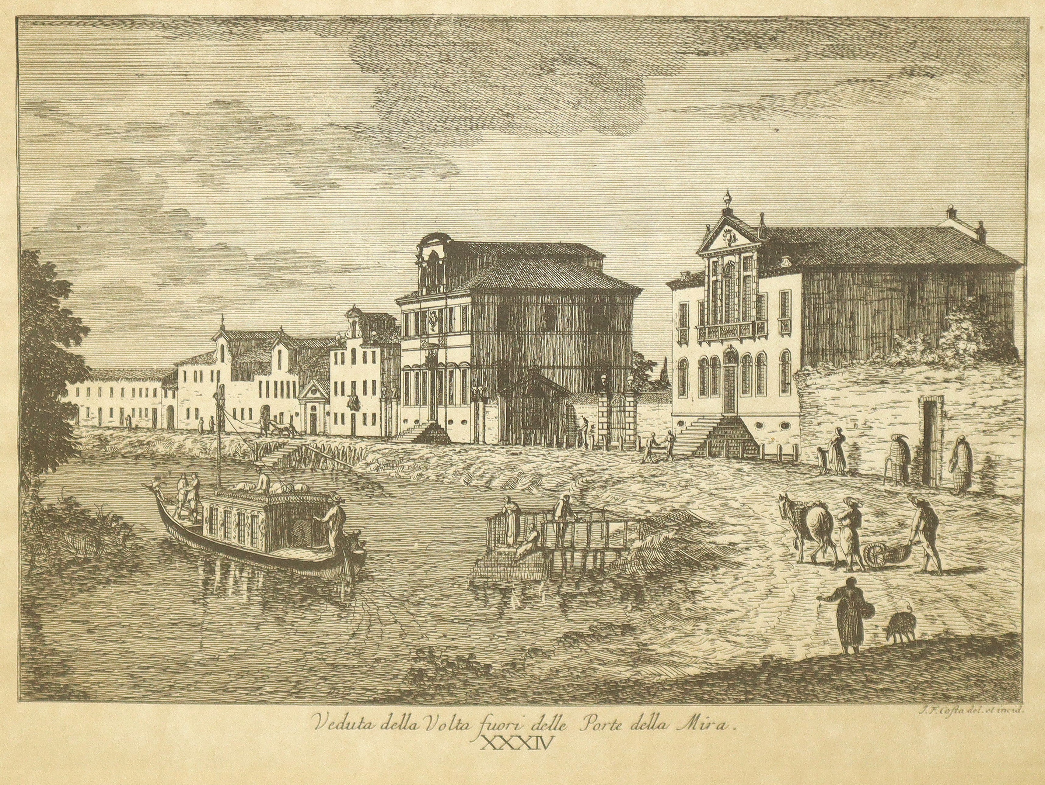 Coppia di incisioni di Veduta della Porte della Mira n. 23 e Veduta fuori dalle Porte della Mira