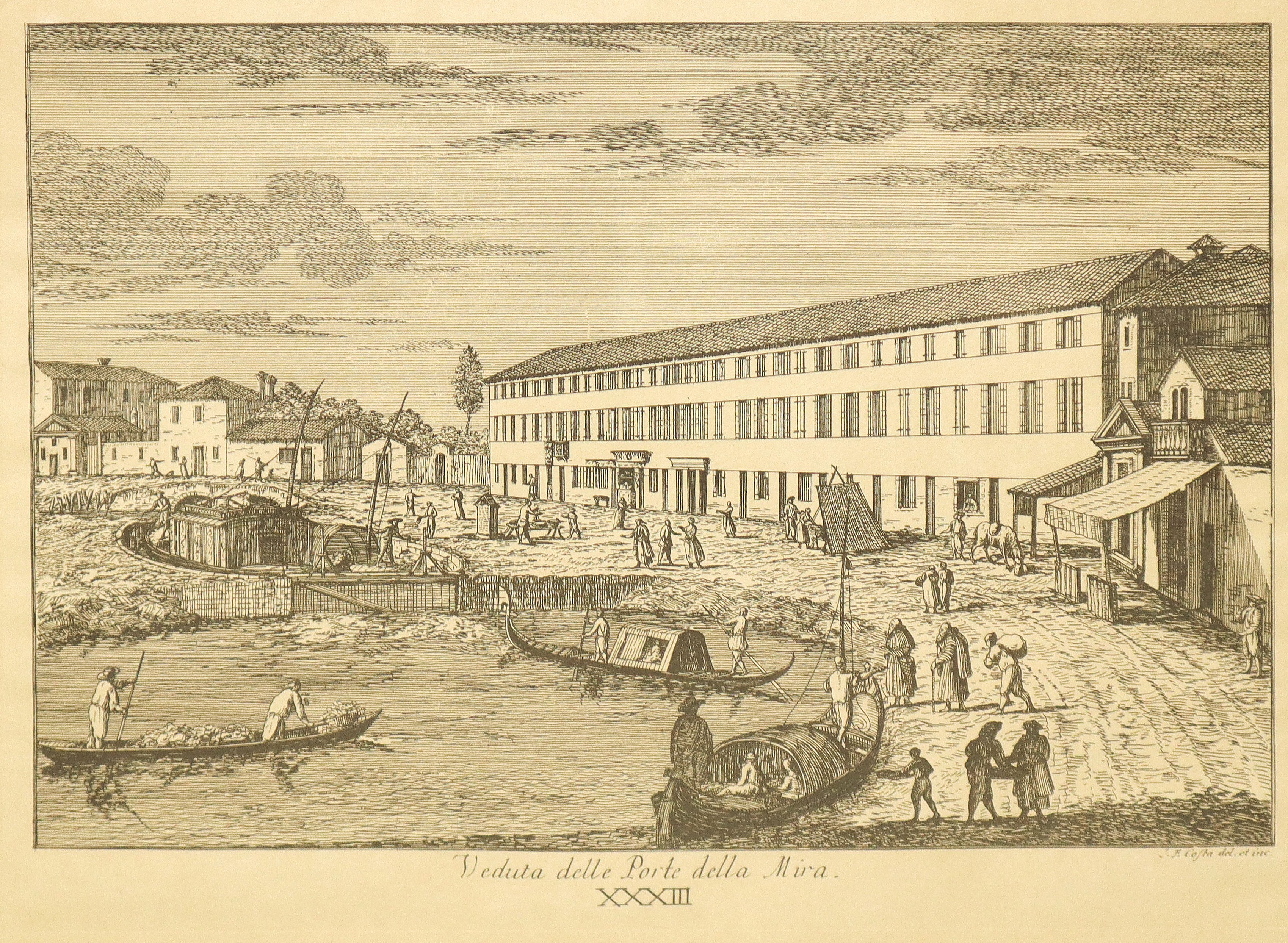Coppia di incisioni di Veduta della Porte della Mira n. 23 e Veduta fuori dalle Porte della Mira