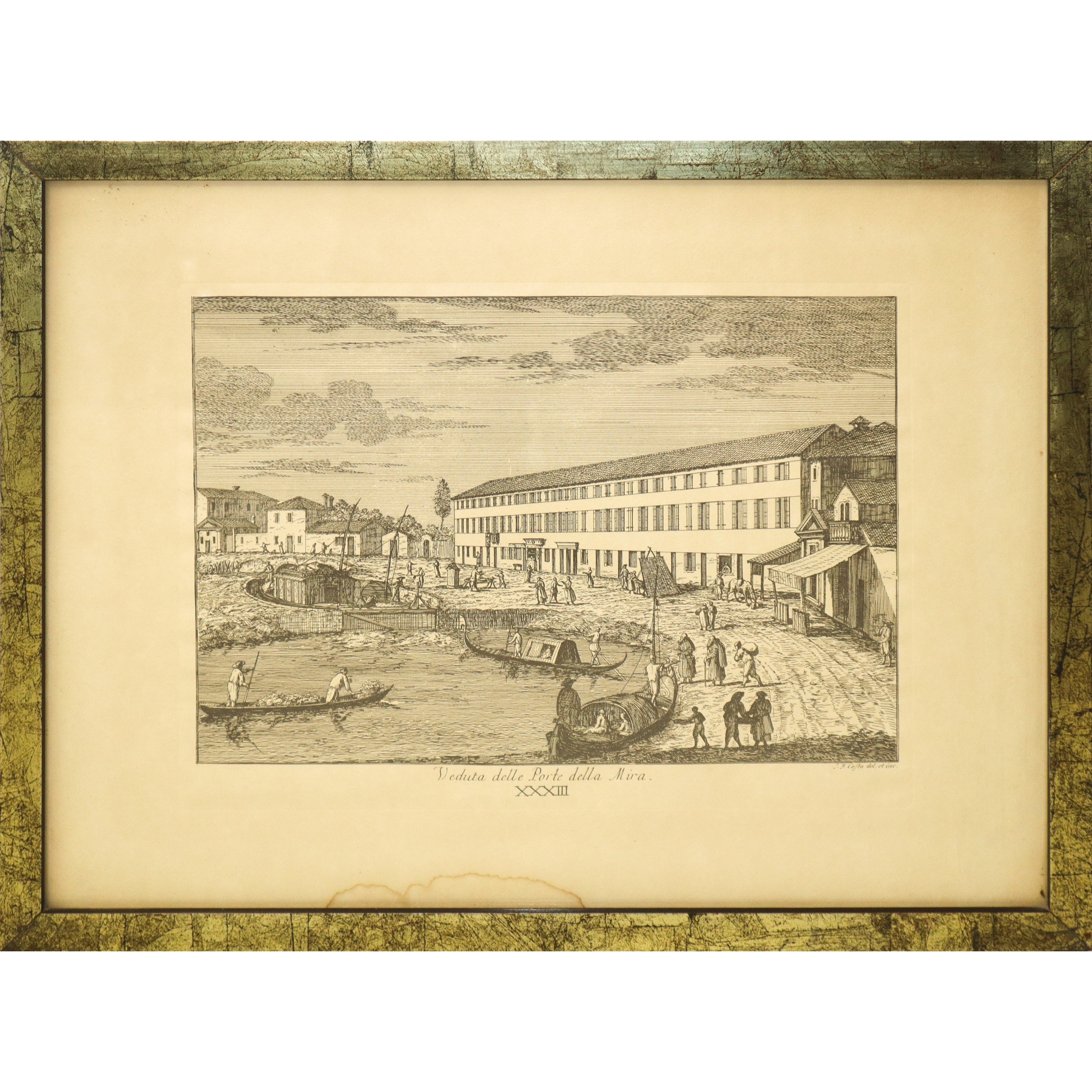 Coppia di incisioni di Veduta della Porte della Mira n. 23 e Veduta fuori dalle Porte della Mira