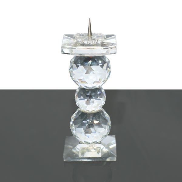 Swarovski - Portacandele in cristallo molato e intagliato