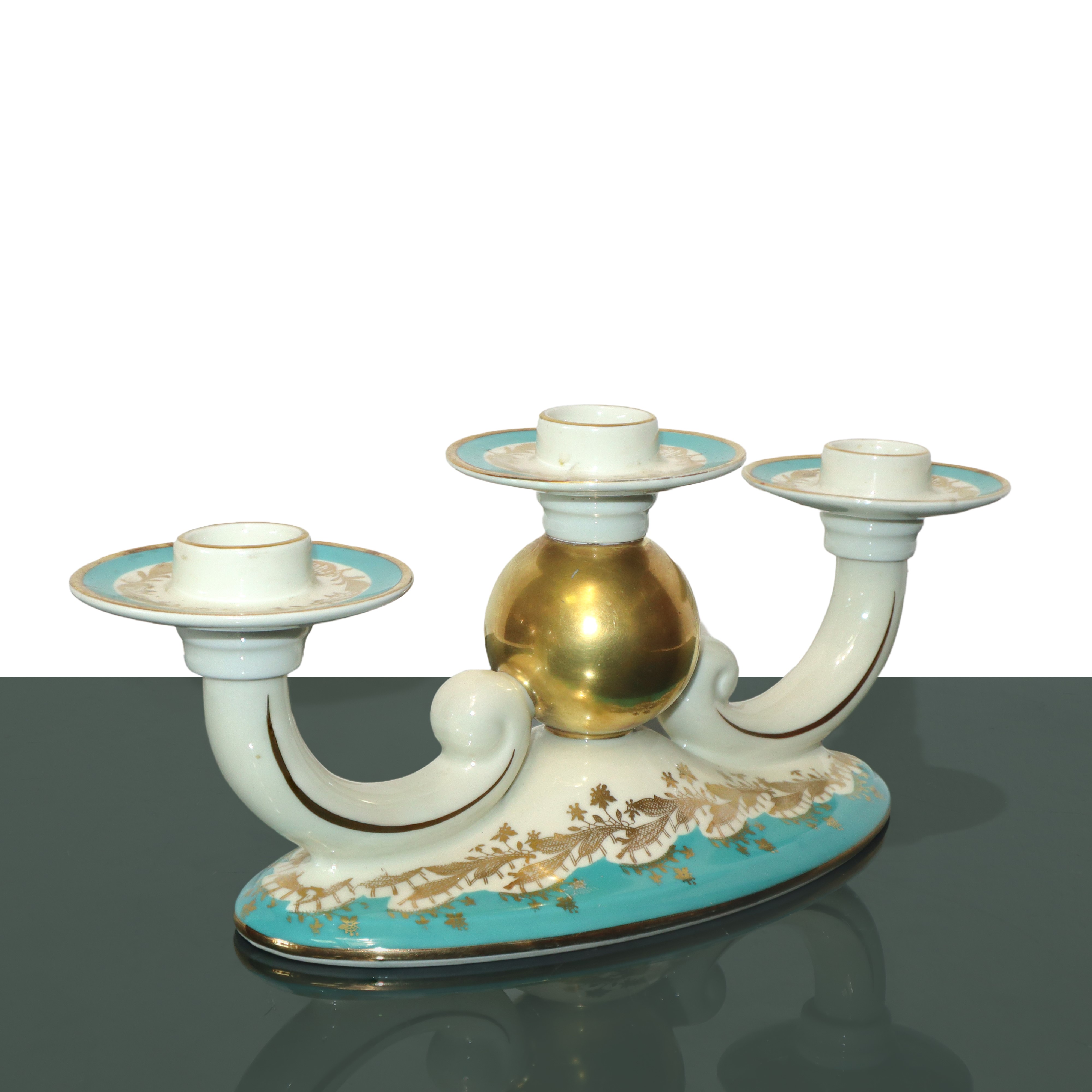 Trittico portacandele in porcellana