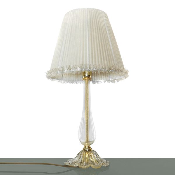 Golden Murano glass lamp with lampshade