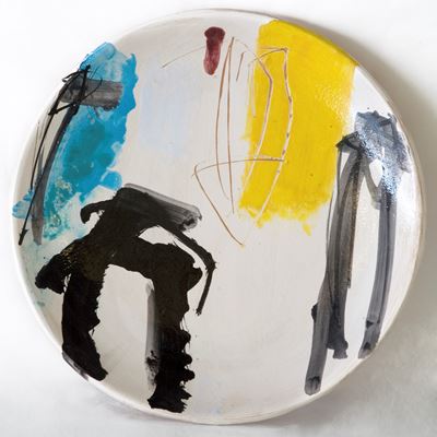 Piatto ceramico (intervento di restauro) diametro 45 cm, 2002