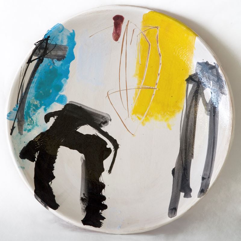 Enzo Esposito - Piatto ceramico (intervento di restauro) diametro 45 cm, 2002
