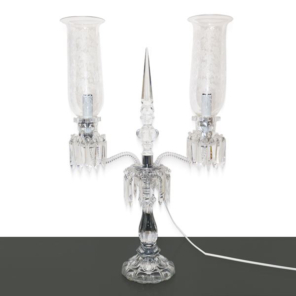 Baccarat France - Two-light crystal candle holder