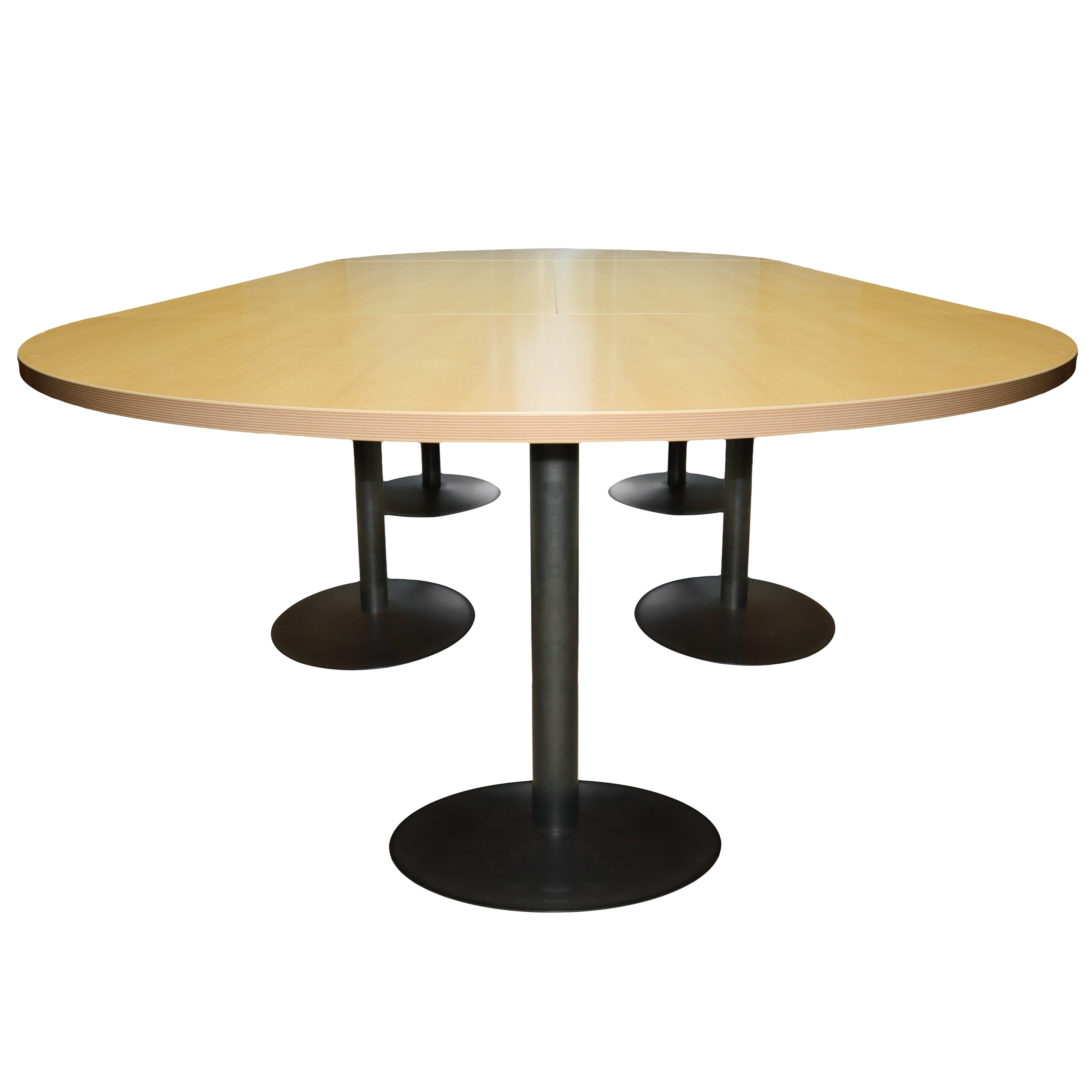 Tavolo da riunione in legno di rovere chiaro con piano componibile