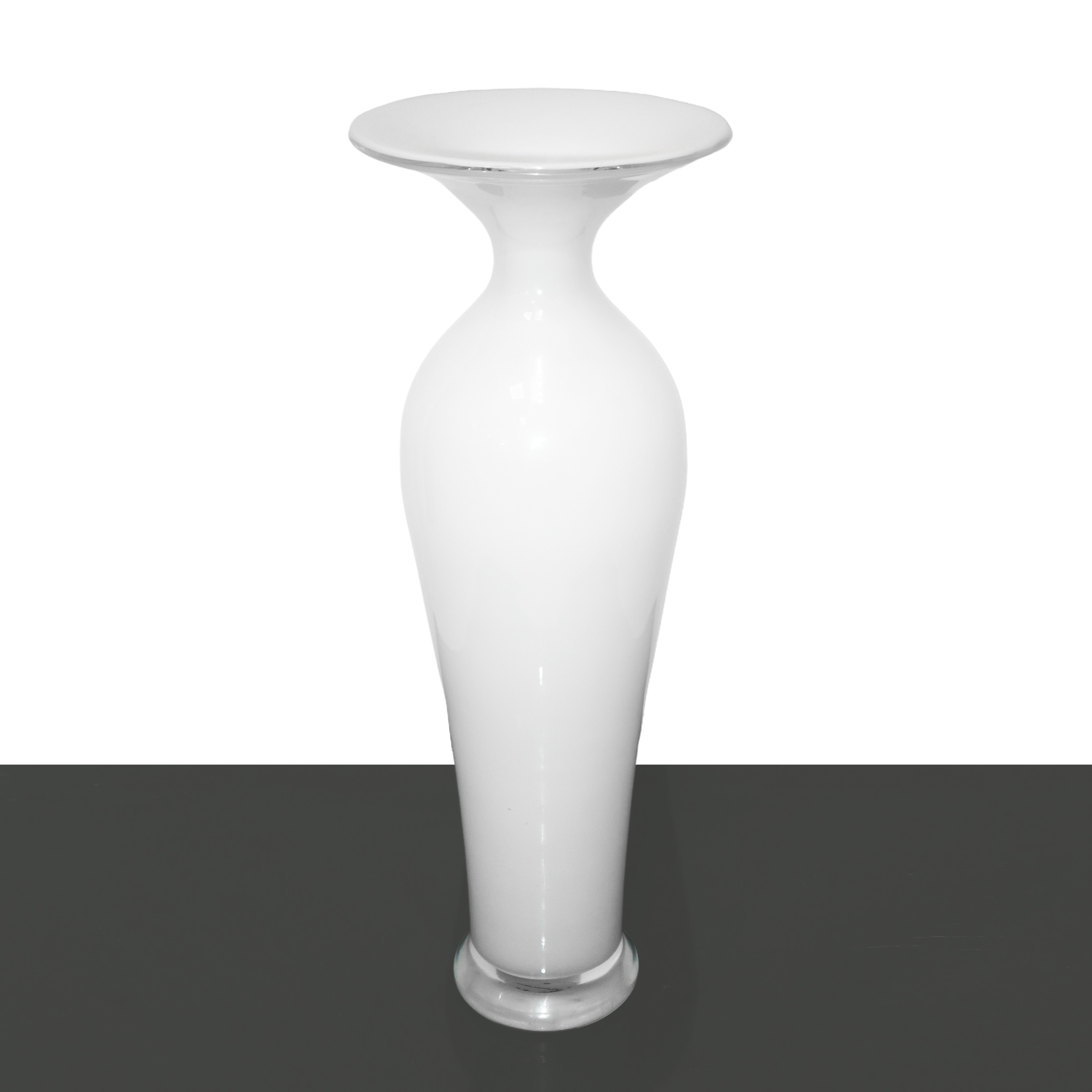 Vaso in vetro lattimo