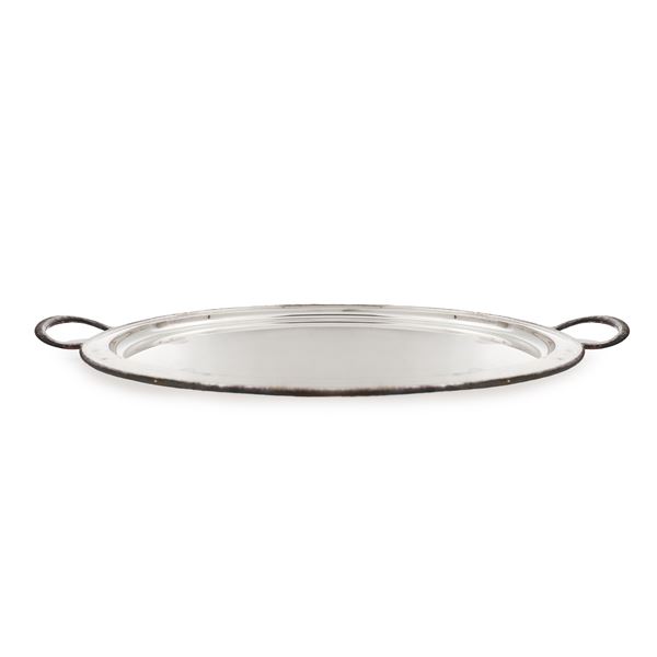 Sheffield oval tray with handles.