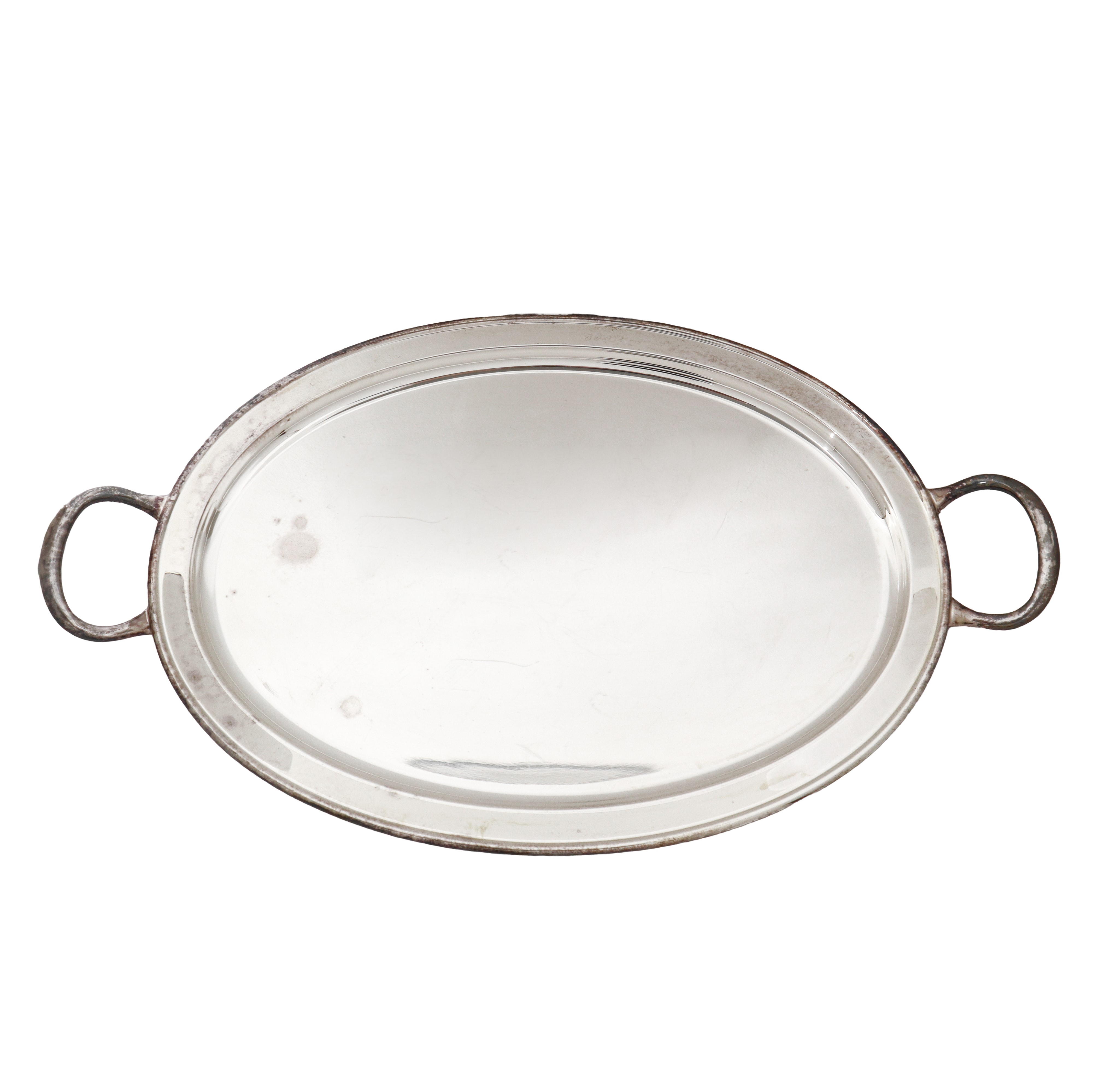 Vassoio ovale con manici in Sheffield.