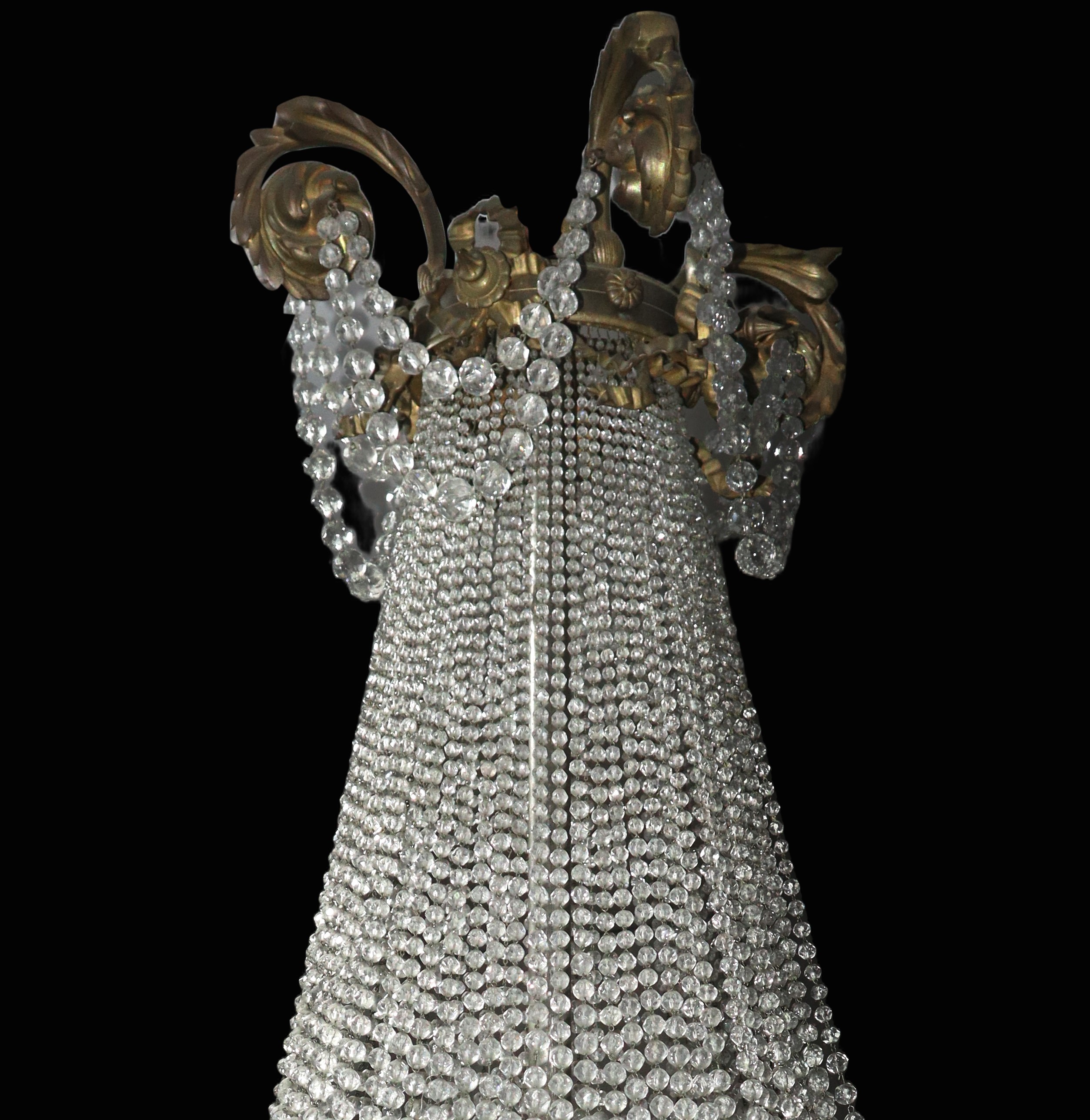 Lampadario con brindoli in vetro