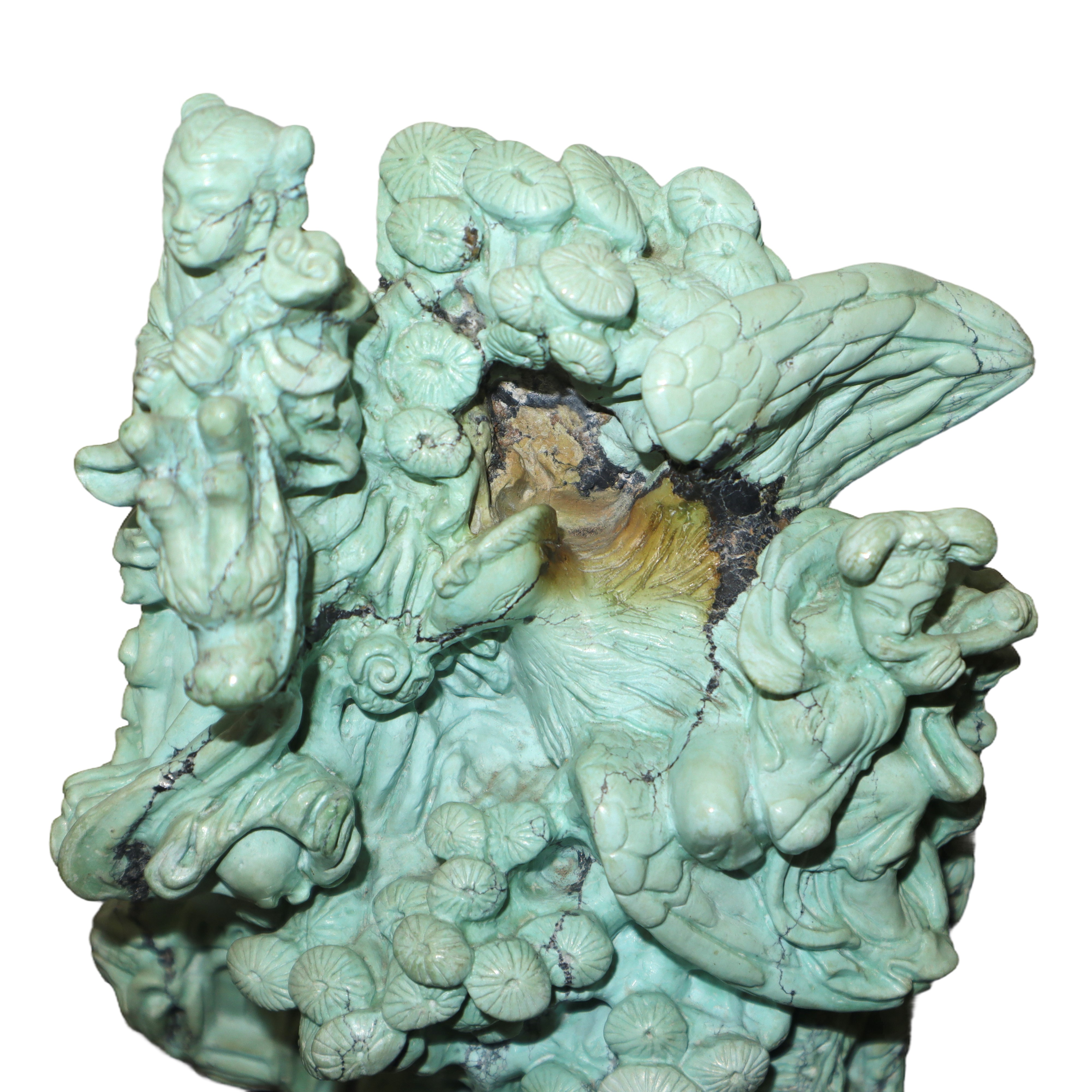 Scultura Cinese con Suonatrici in Turchese
