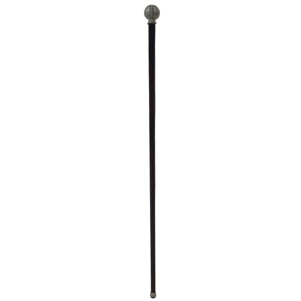 Walking stick made of malacca wood with pewter handle