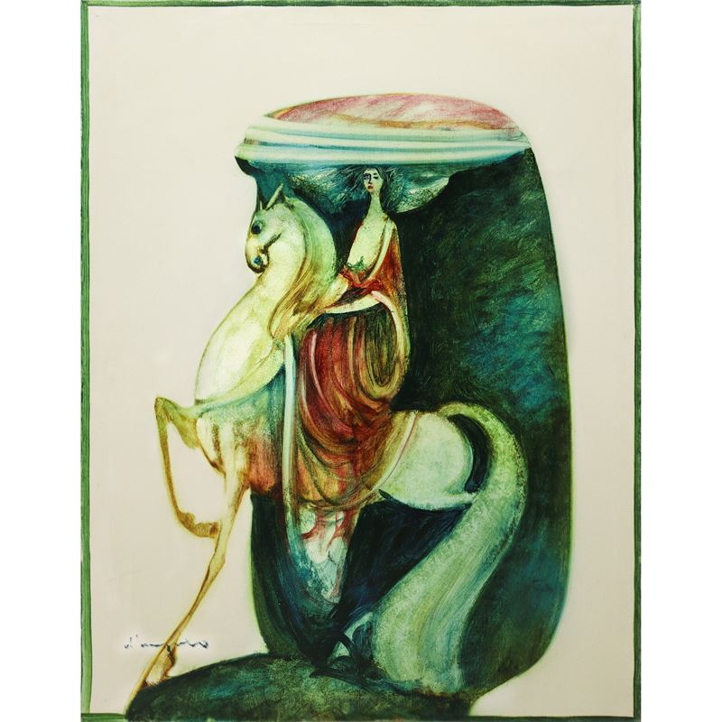 Cesare D'angelo - Donna a cavallo, 70x50 cm