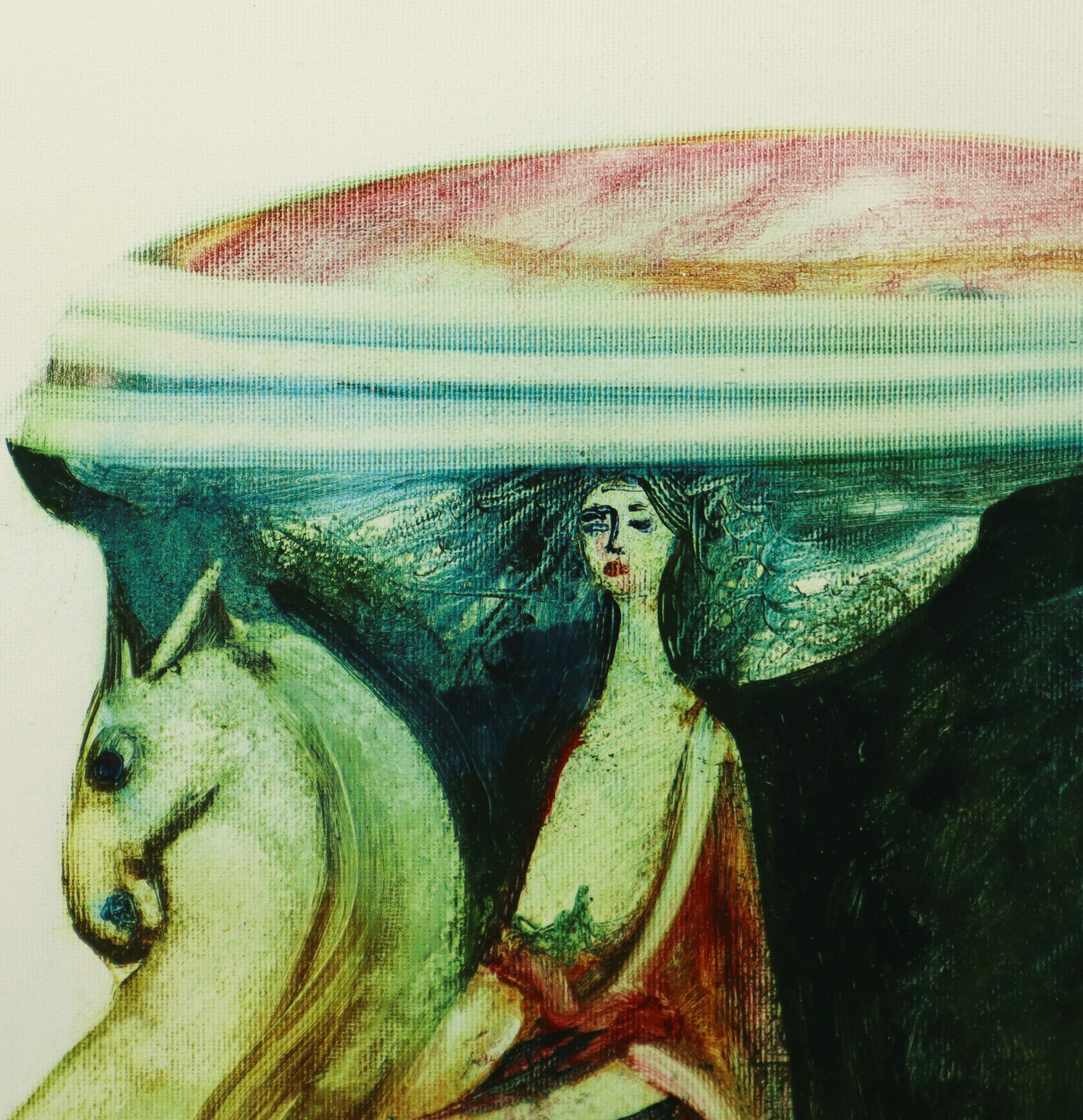 Cesare D'angelo - Donna a cavallo, 70x50 cm