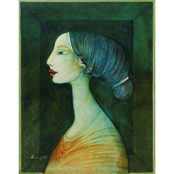 Long-necked woman in profile