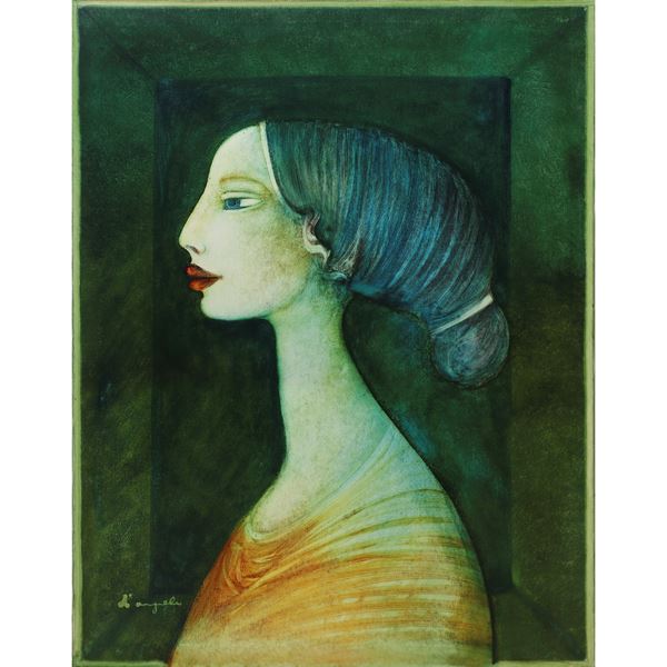 Cesare D'Angelo - Donna dal collo lungo di profilo