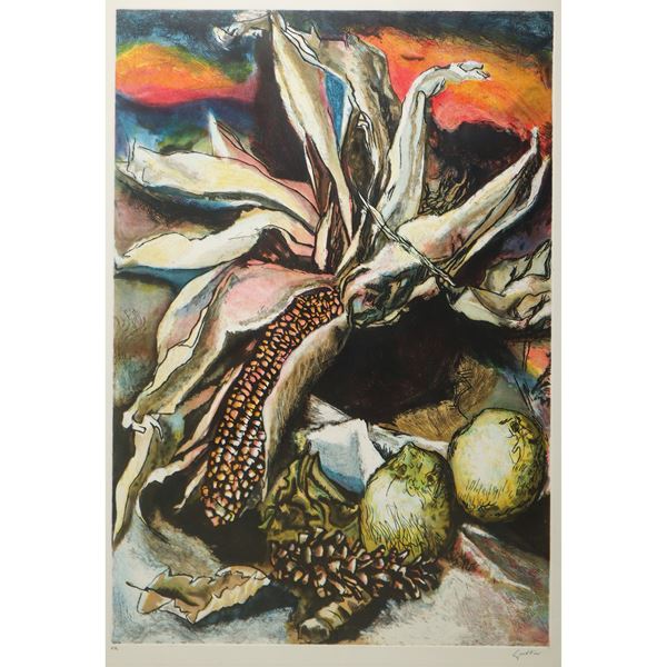 Renato Guttuso - Pannocchia e limoni