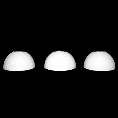 Tre Lampade da Parete Modello Tilos in Vetro di Murano Bianco Lucido