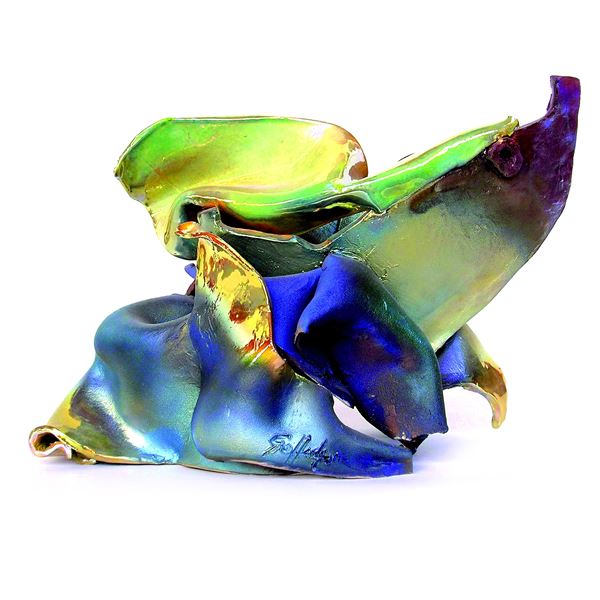 Goffredo Gaeta : Con la prua al vento  (2012)  - Maiolica a riflessi - Asta Asta Collezione Ceramiche Postmoderne PrimeDiCopertina - Casa d'aste La Rosa