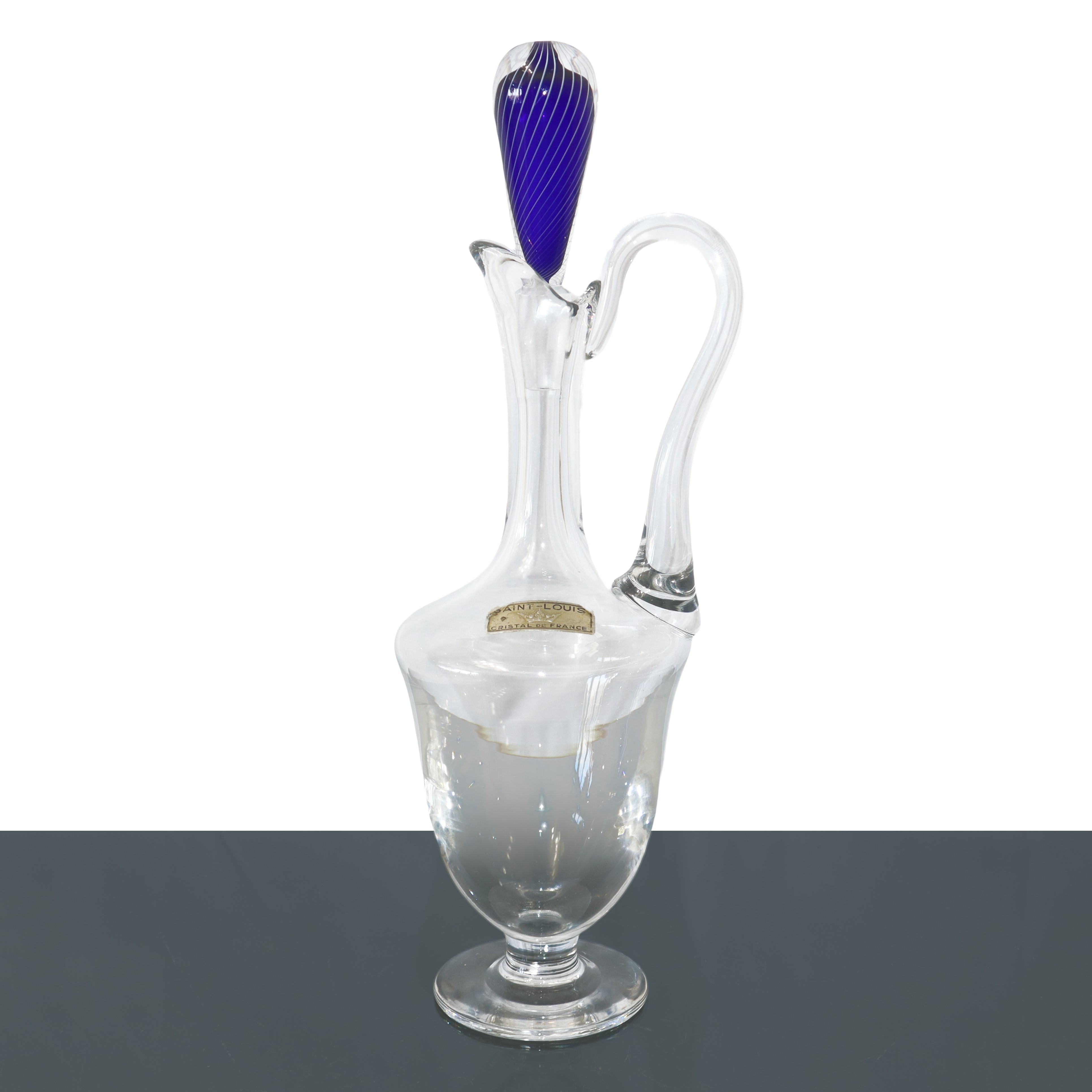 Servizio in cristallo Saint Louis , modello Filigranè blu e bianco