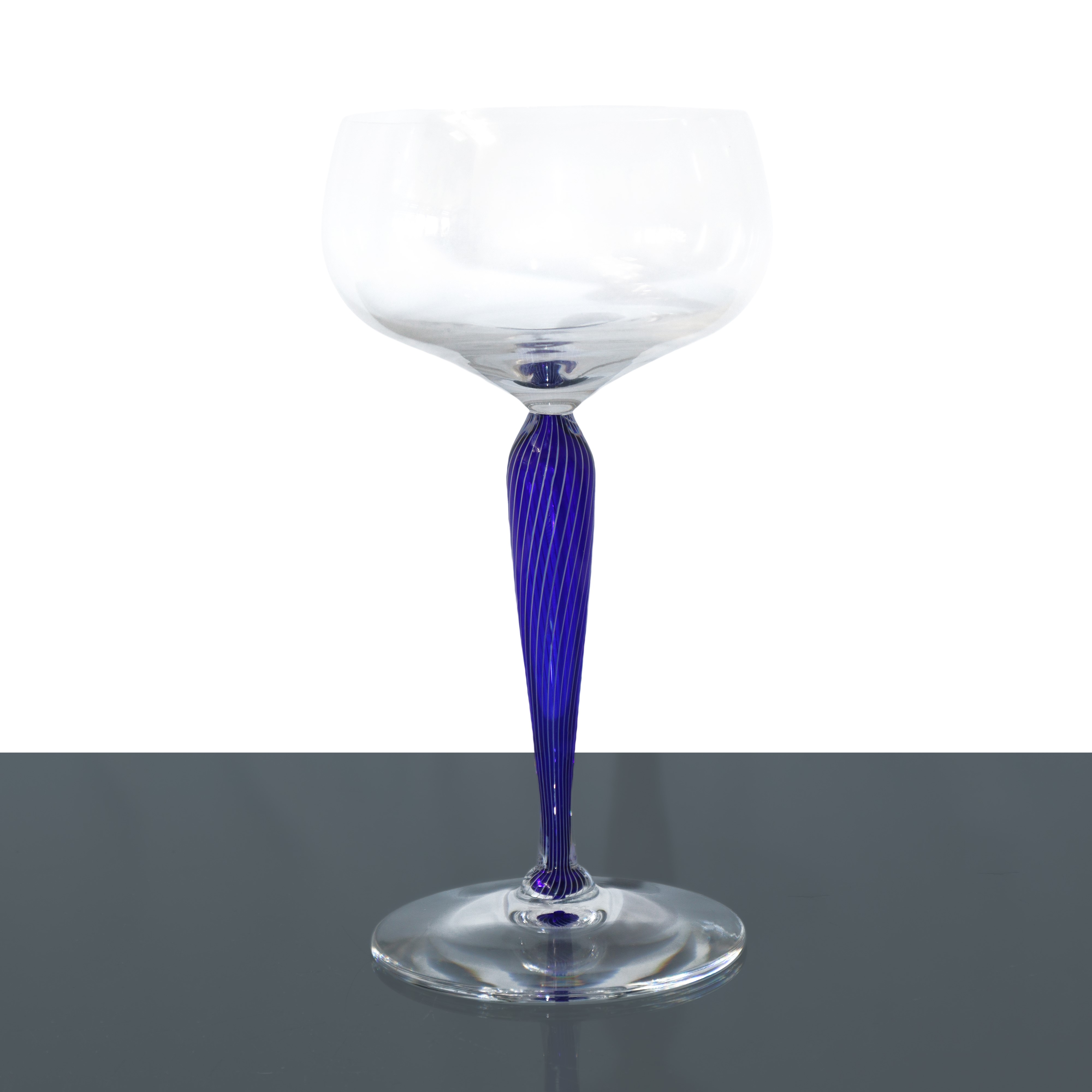 Servizio in cristallo Saint Louis , modello Filigranè blu e bianco