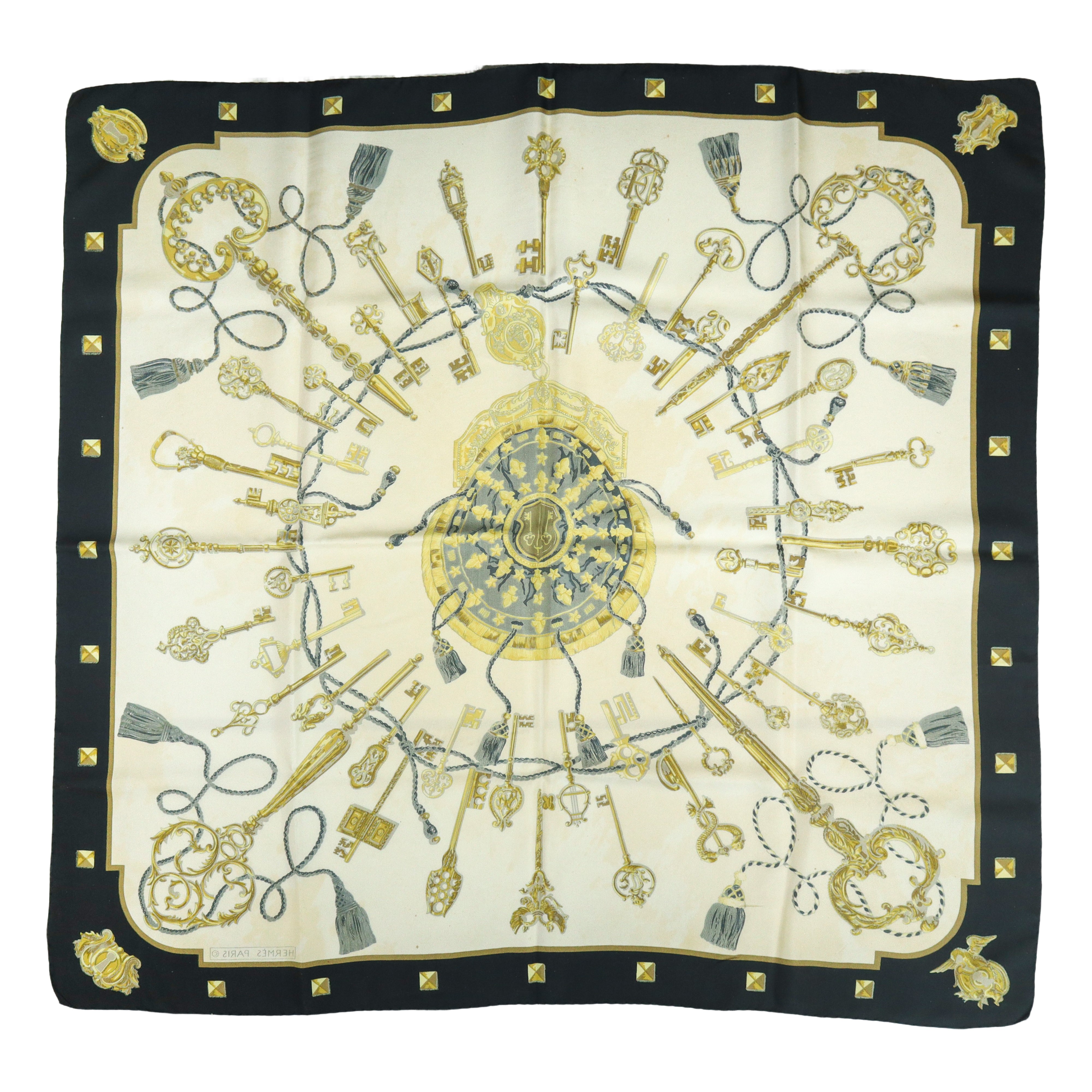 Caty Latham per Hermès - Foulard in Twill di Seta Modello Les Clefs