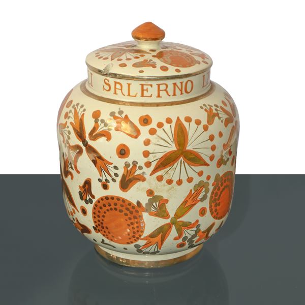 Fratelli Salerno Lentini - Jar for black cherries with lid in shades of orange and gold