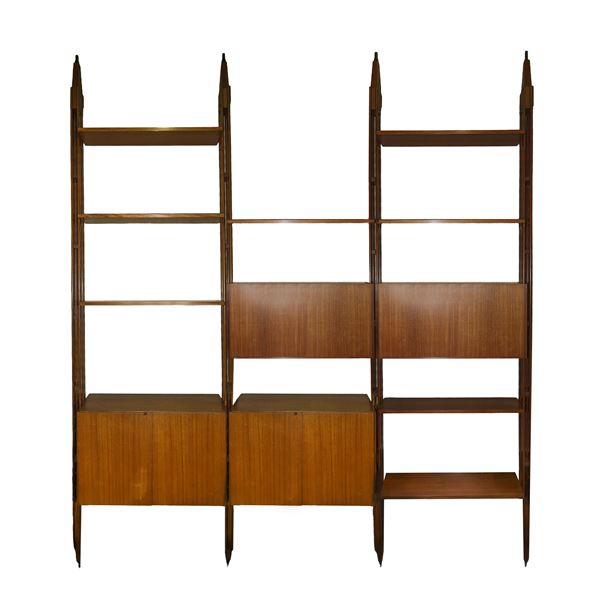 LB7 modular bookcase, 3 modules, complete with 9 shelves and 4 containers with doors