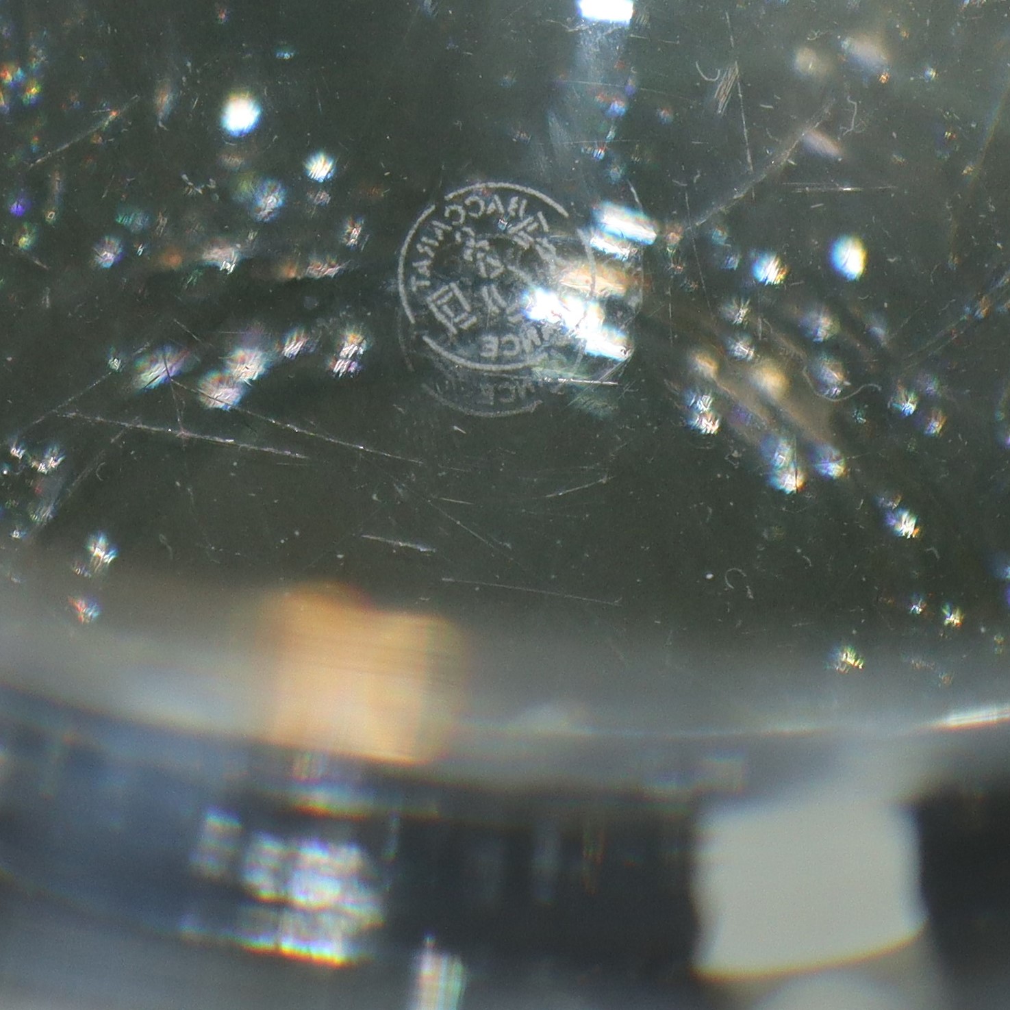 Secchiello porta champagne, collezione Harcourt in cristallo Baccarat trasparente e metallo dorat...