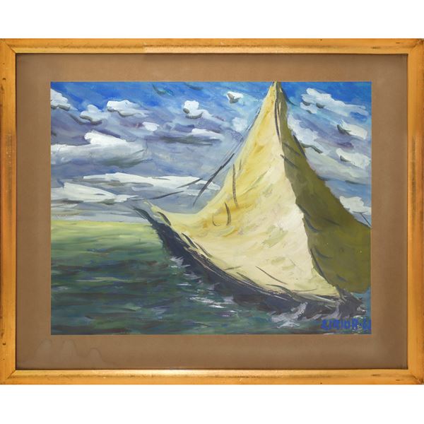 Sailing boat at sea