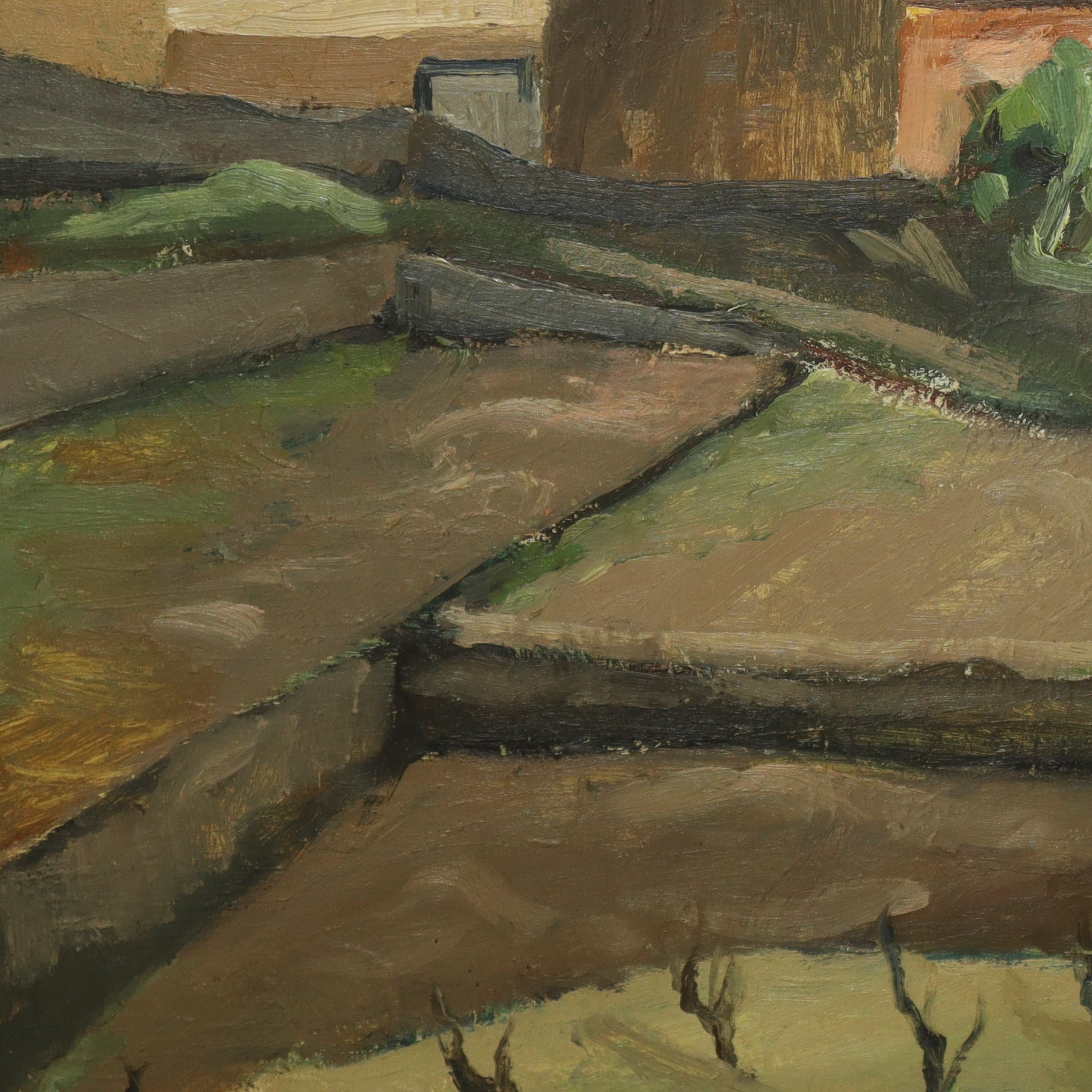 Paesaggio con Case e Tralci di Vite