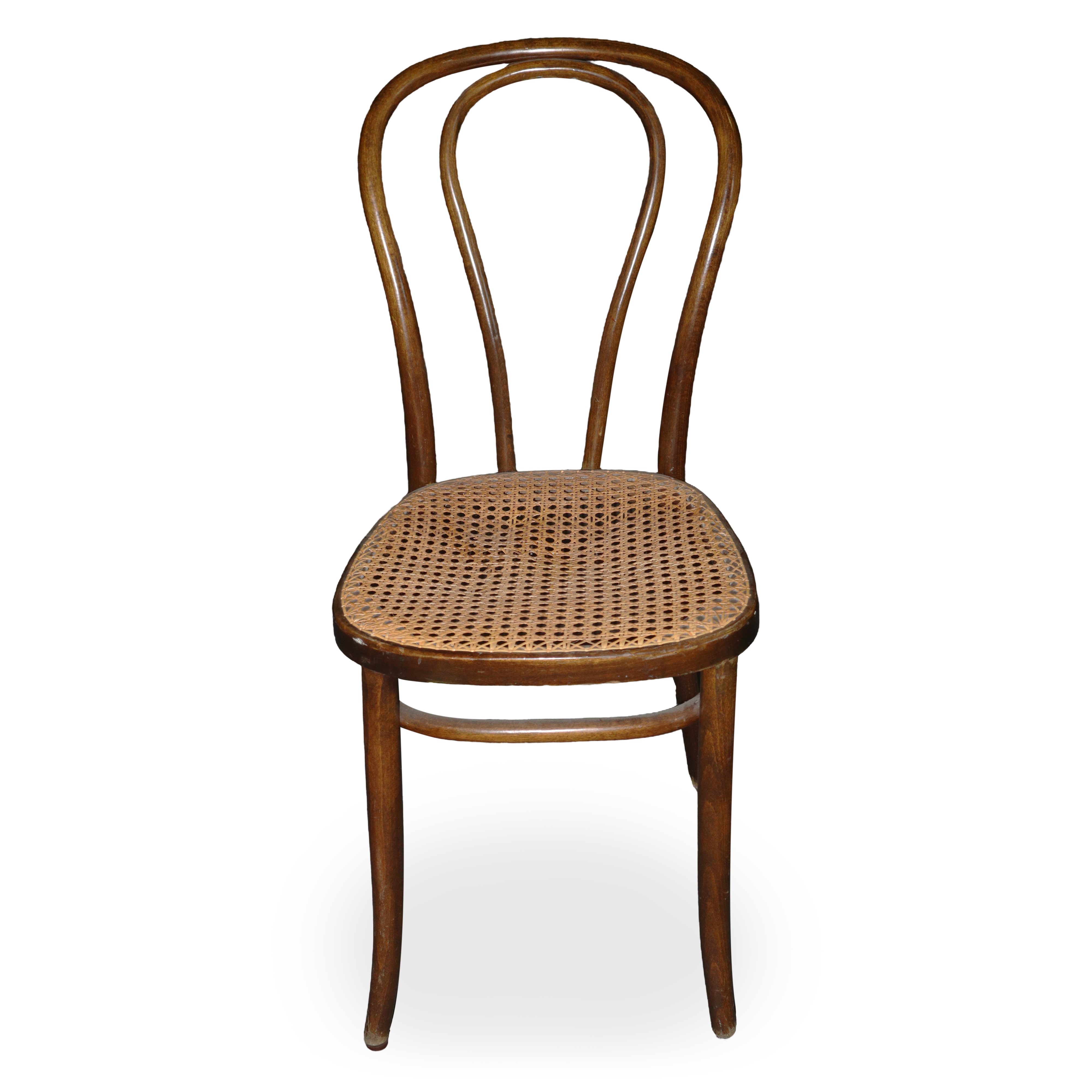 Sei Sedie in Stile Thonet in Legno di Faggio con Seduta in Paglia di Vienna Cucita