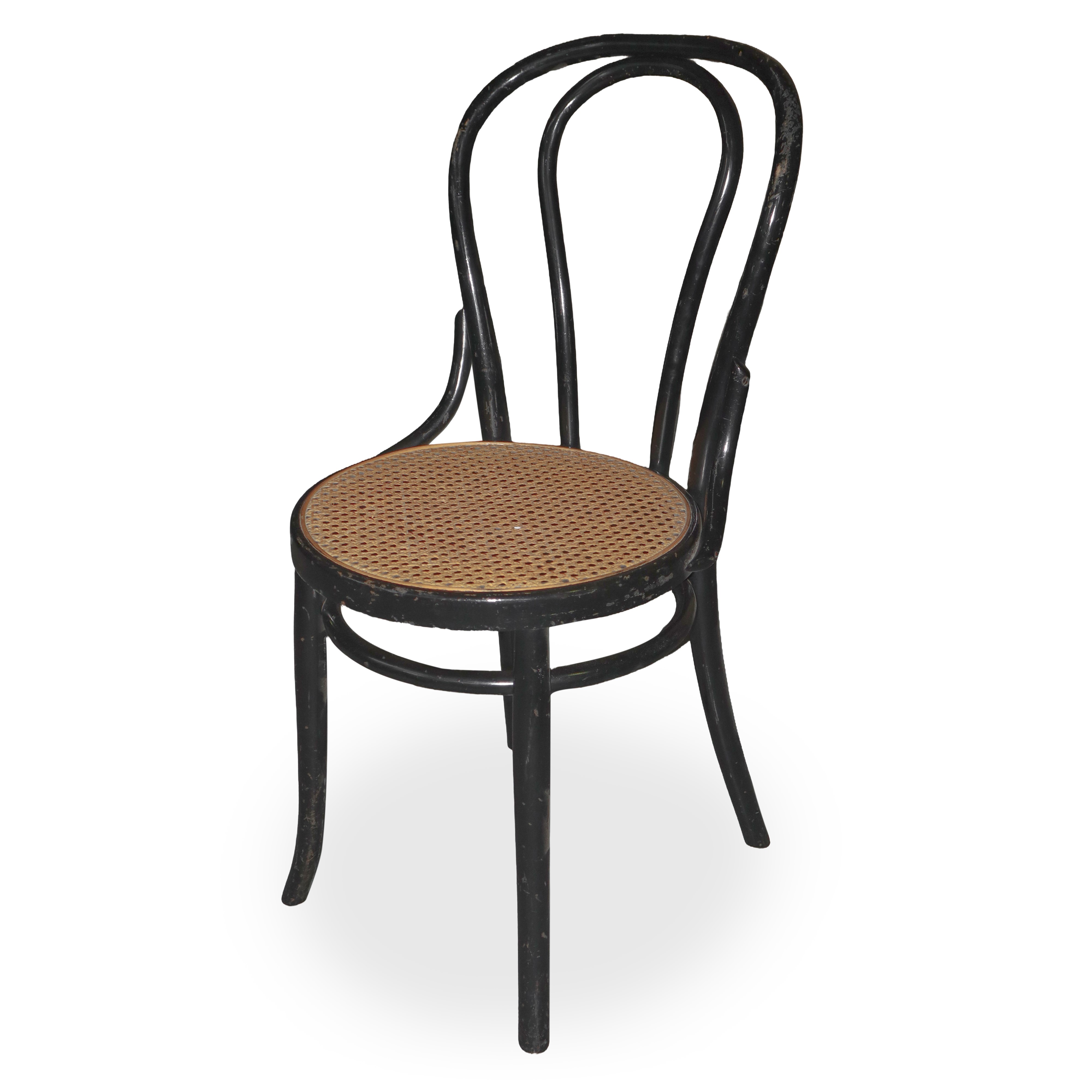 Sei Sedie nello Stile Thonet Laccate Nero