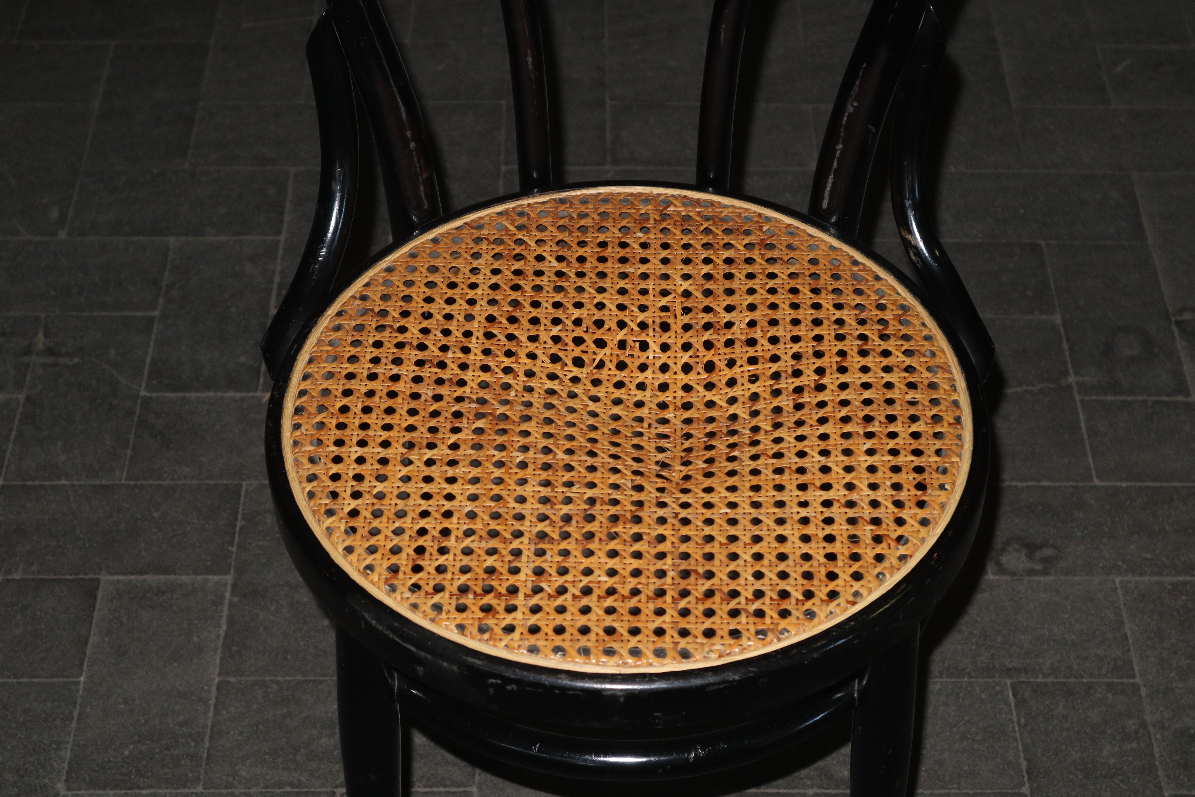Sei Sedie nello Stile Thonet Laccate Nero
