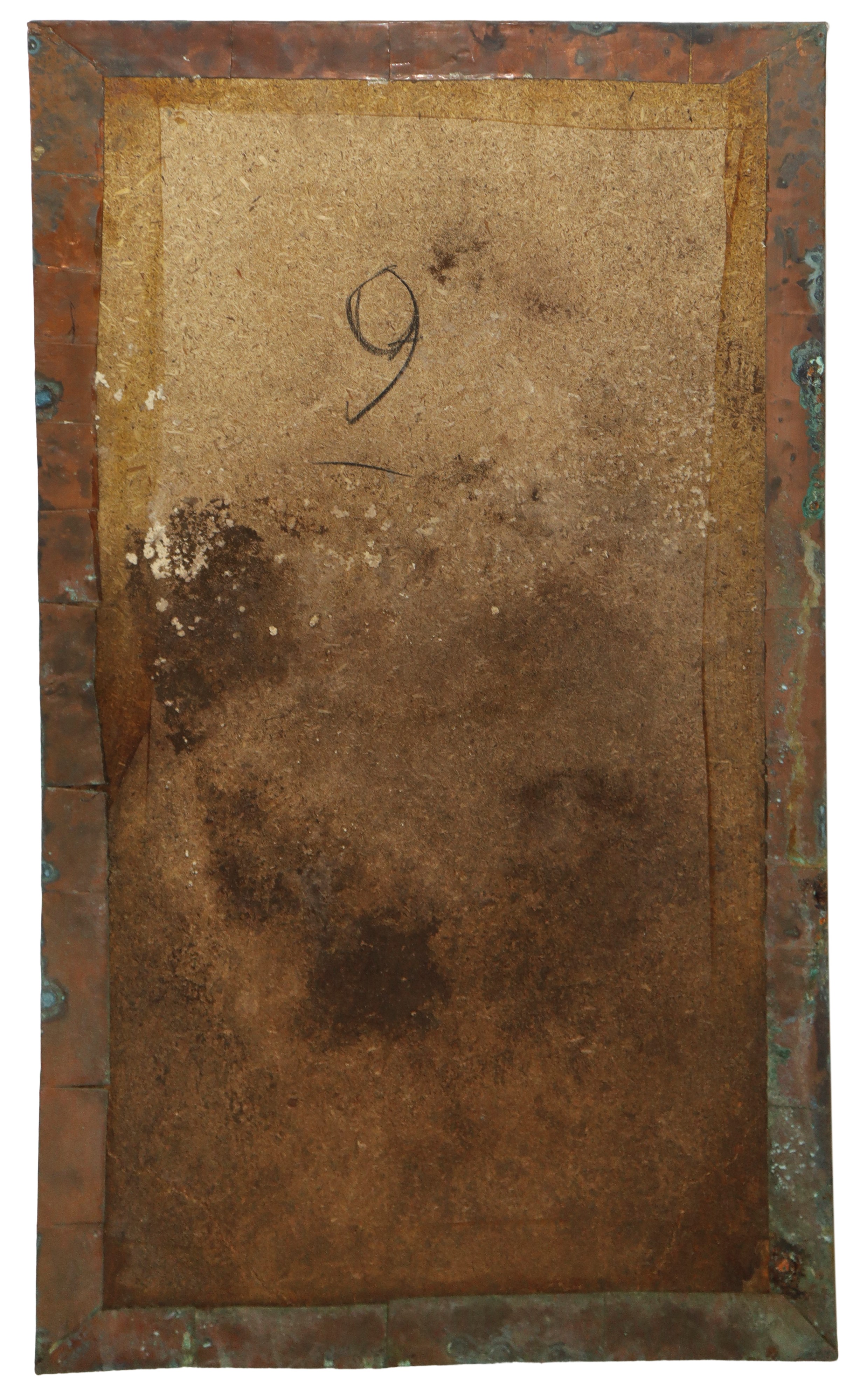 Grande pannello in lamina di ottone raffigurante Pescatore ad Acitrezza