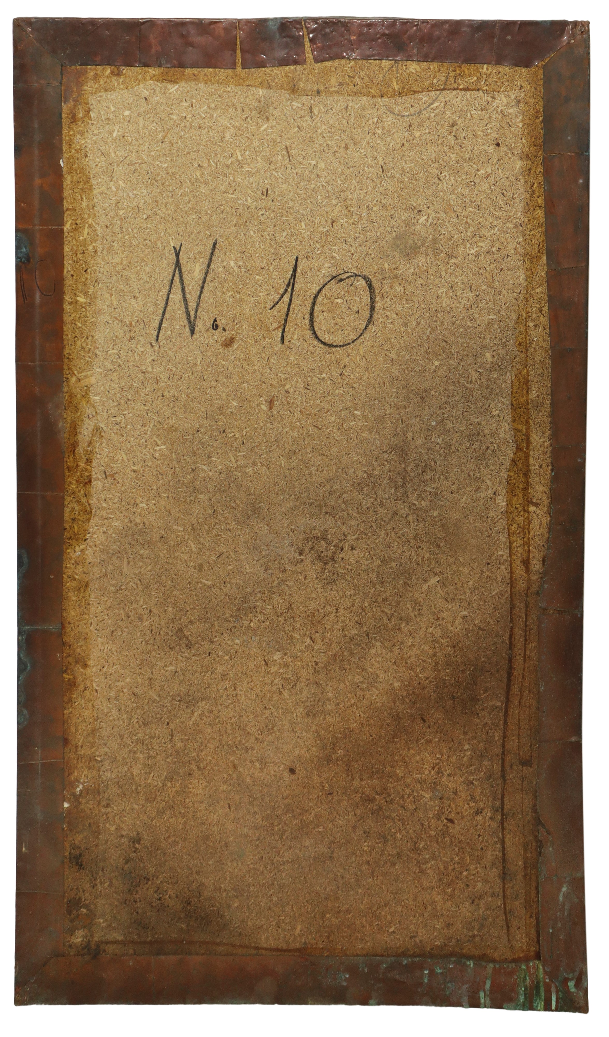 Grande pannello in lamina di ottone raffigurante Pescatore ad Acitrezza