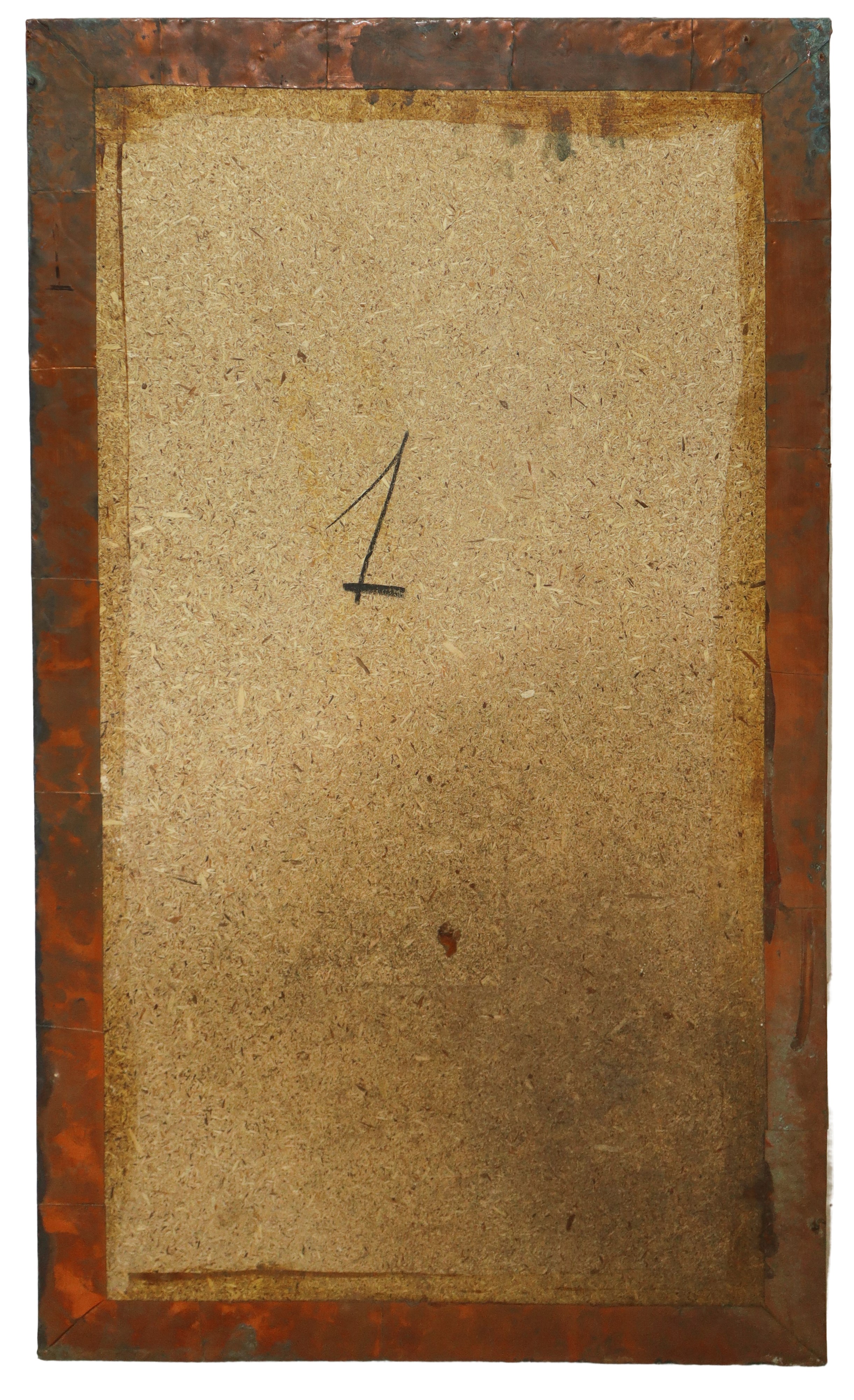 Grande pannello in lamina di ottone raffigurante Pescatore ad Acitrezza