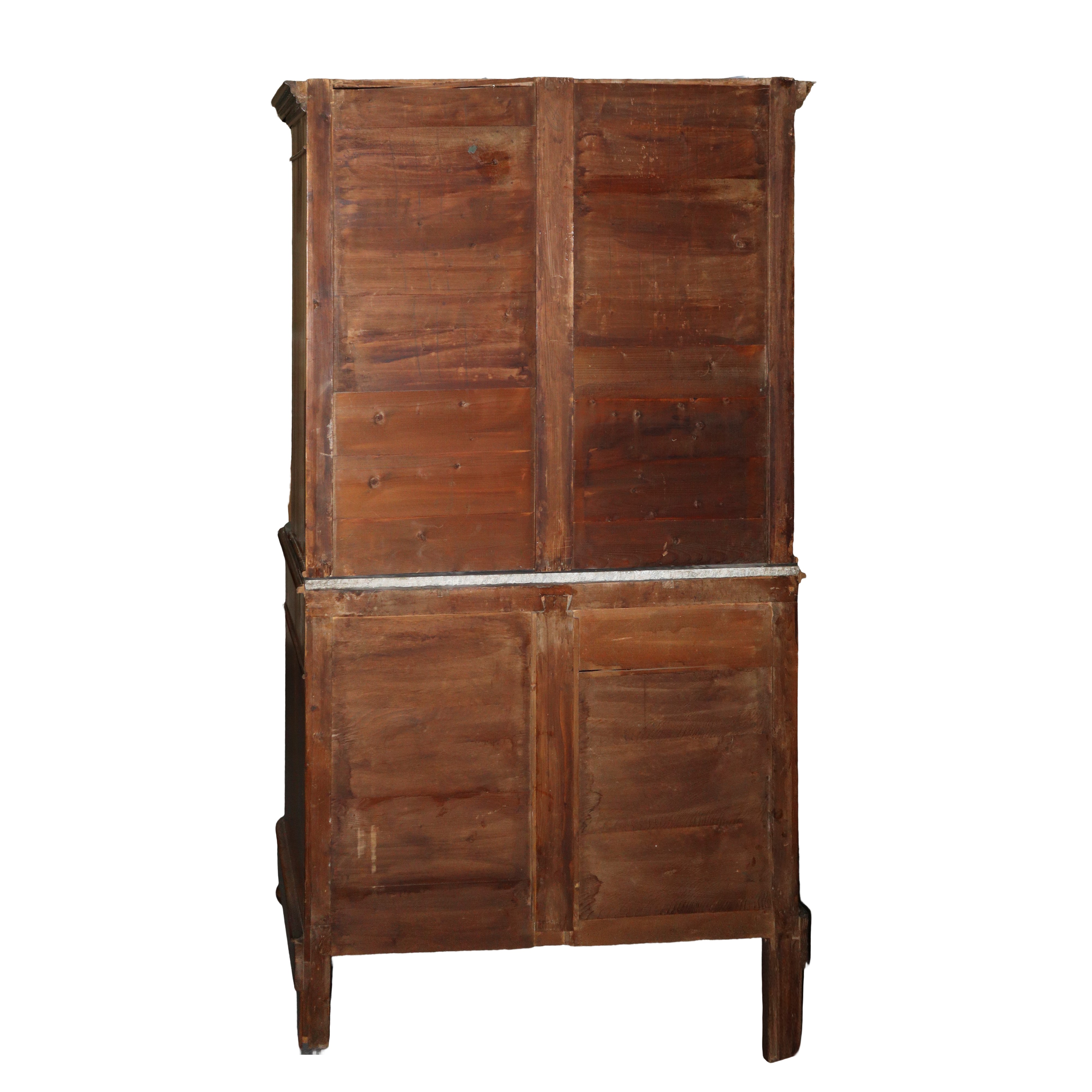 Credenza a due corpi in legno di mogano, XIX secolo
