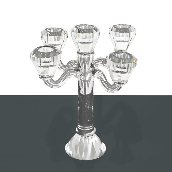 Five-light crystal candelabra