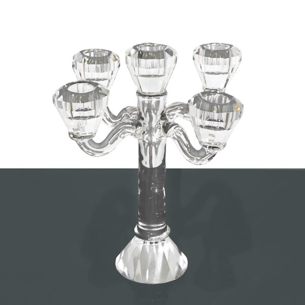 Candelabro cinque luci in cristallo