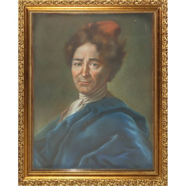 Nobleman with red hat and blue velvet cloak