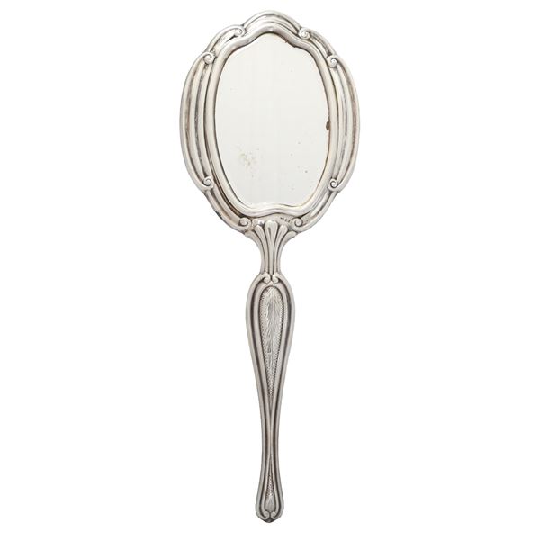 Chiseled silver dressing table mirror
