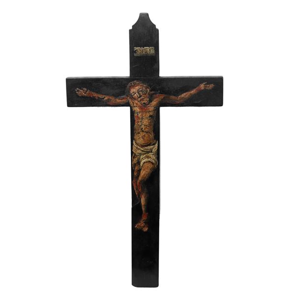 Crocifisso dipinto su legno