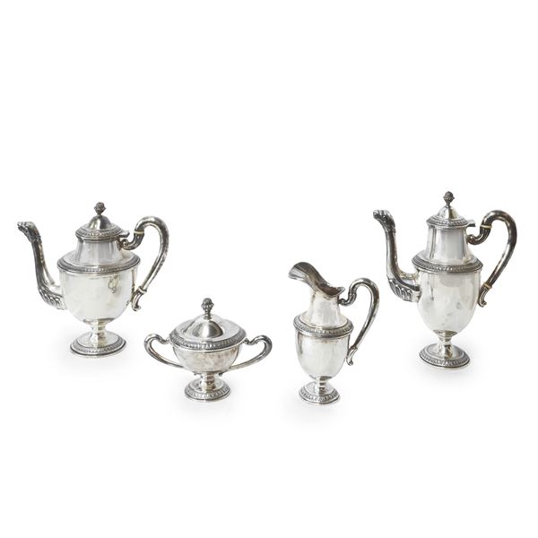 Servizio da te e caffè in argento 800, stile Impero