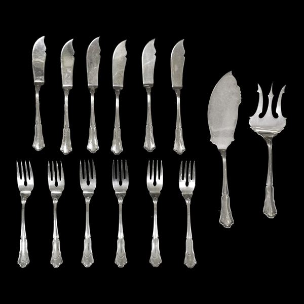 Solid silver fish service
