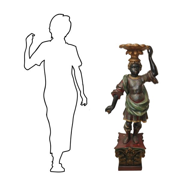 Moro veneziano in legno policromo
