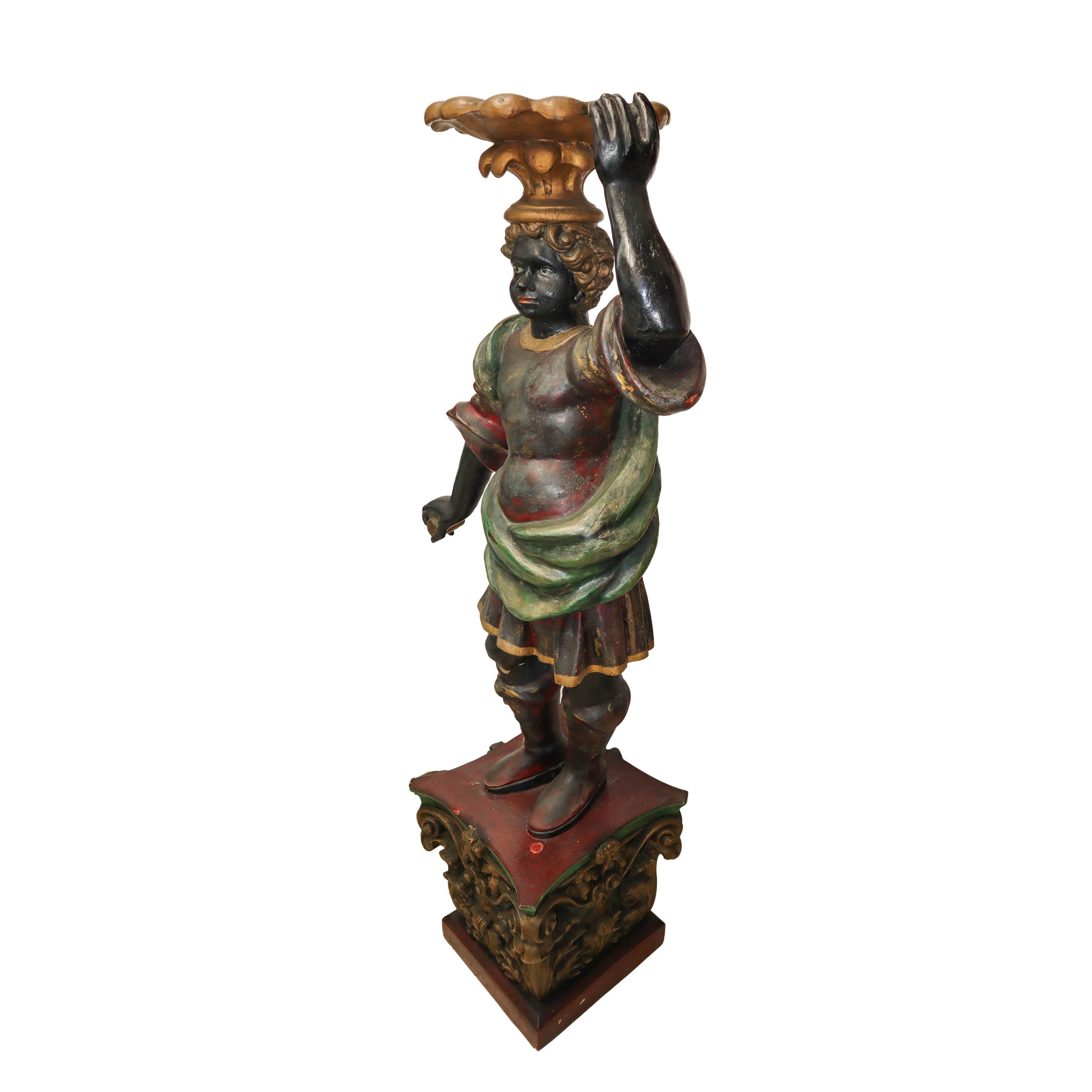 Moro veneziano in legno policromo