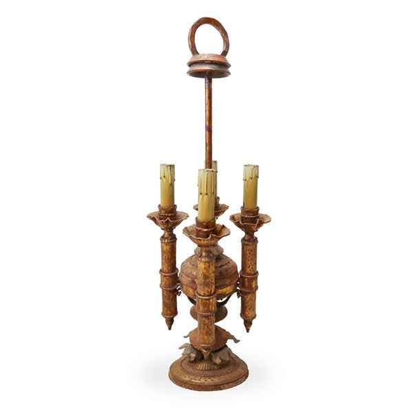 Brass lamp with 4 candles