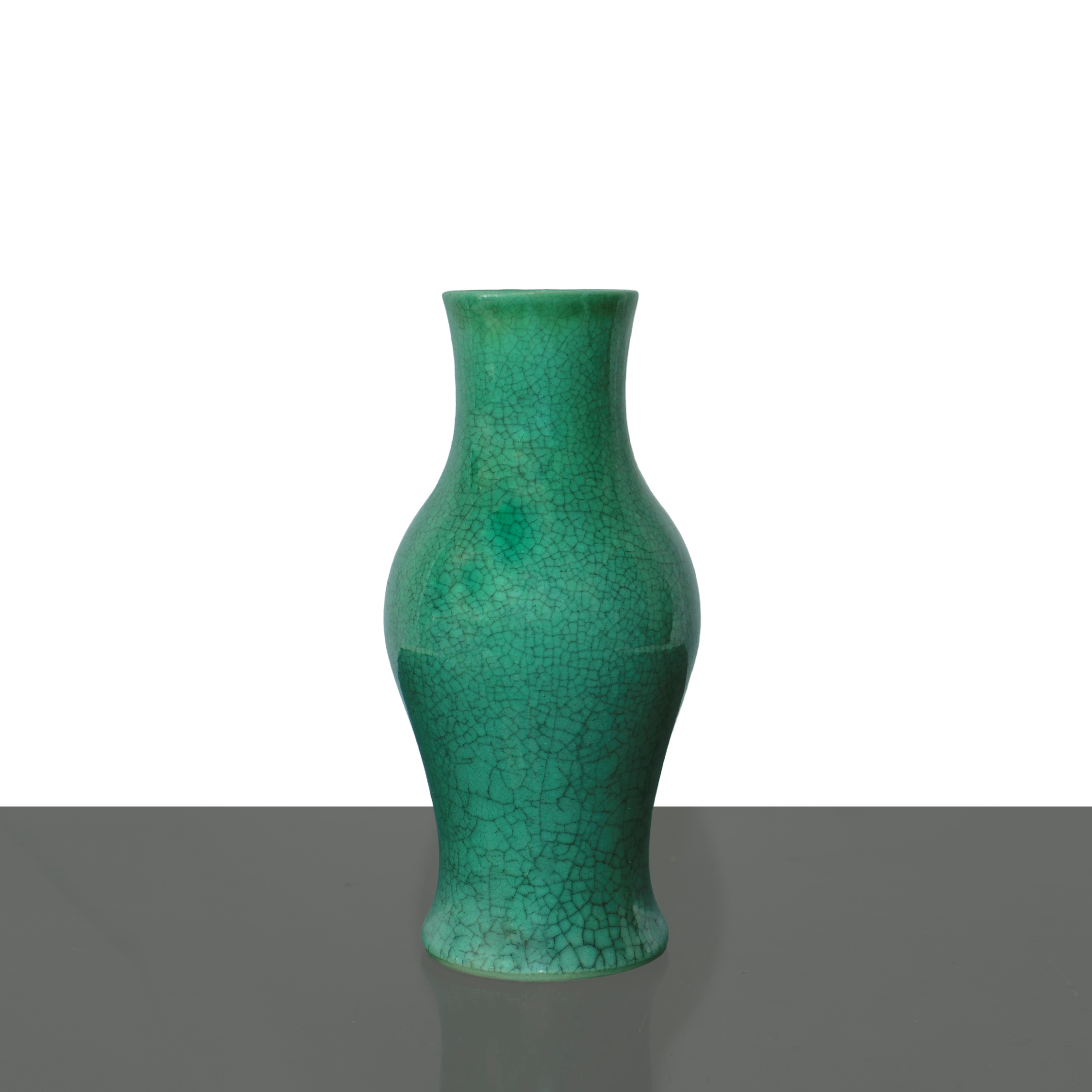 Vaso Dinastia Qing in Porcellana Incrinata Verde